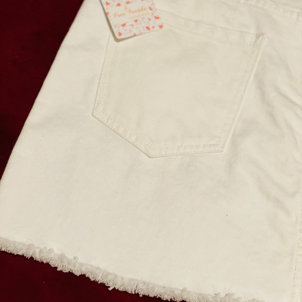 Free People white denim mini skirt - Picture 10 of 12